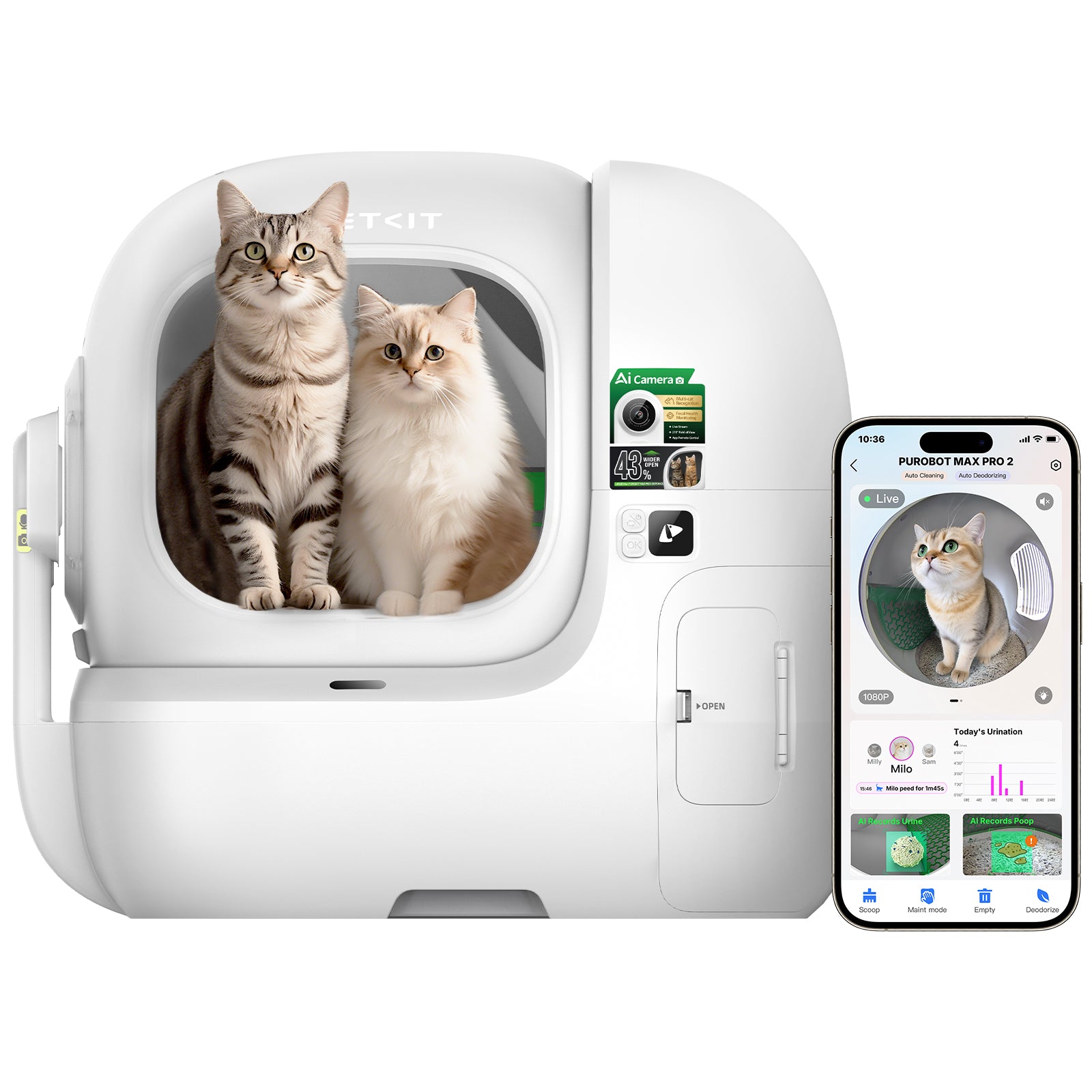 PETKIT Purobot Max Pro 2 Automatic Cat Litter Box (without Fence 2.0)