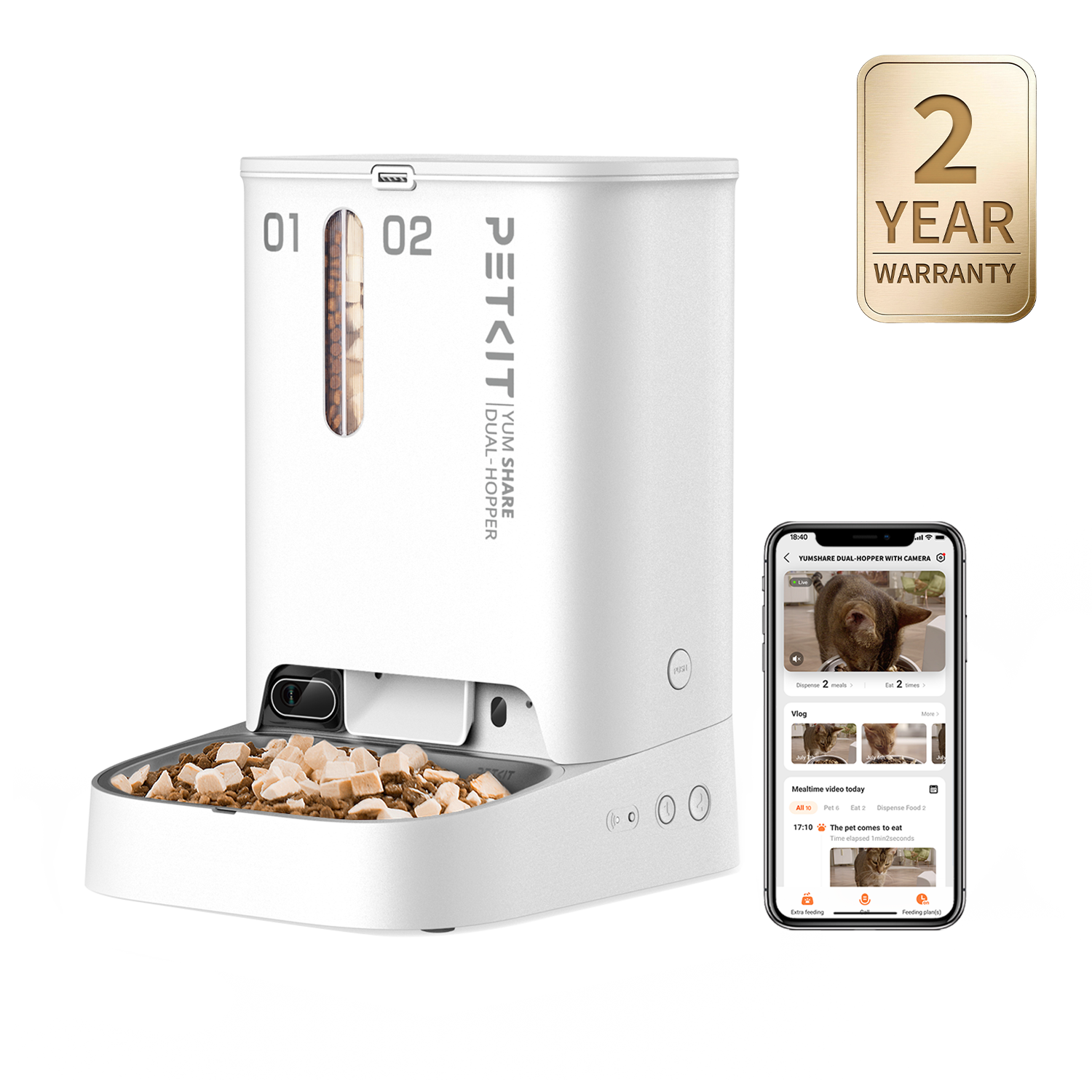 YumShare Dual-hopper Automatic Feeder with Camera